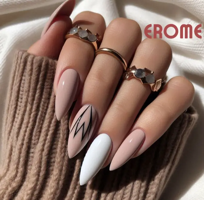 aesthetic edgy almond nail designs