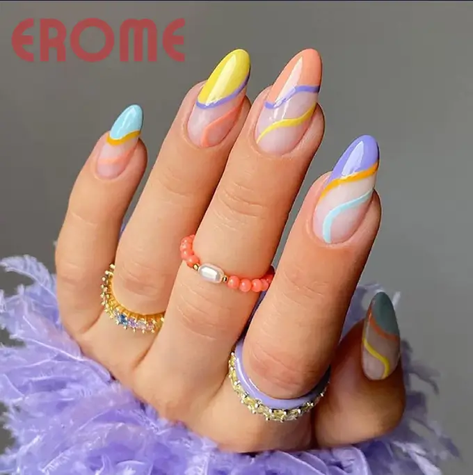 aesthetic edgy almond nail designs